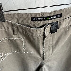 DKNY Vintage tan 25” inseam pants 10